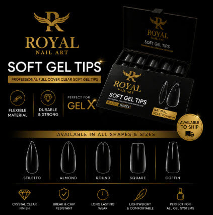 Royal Natural Stiletto Medium Soft Gel Tip