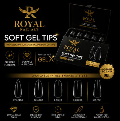 Royal Natural Stiletto Medium Soft Gel Tip